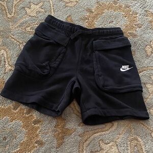 Nike Black Logo Fleece Shorts $25 L kids